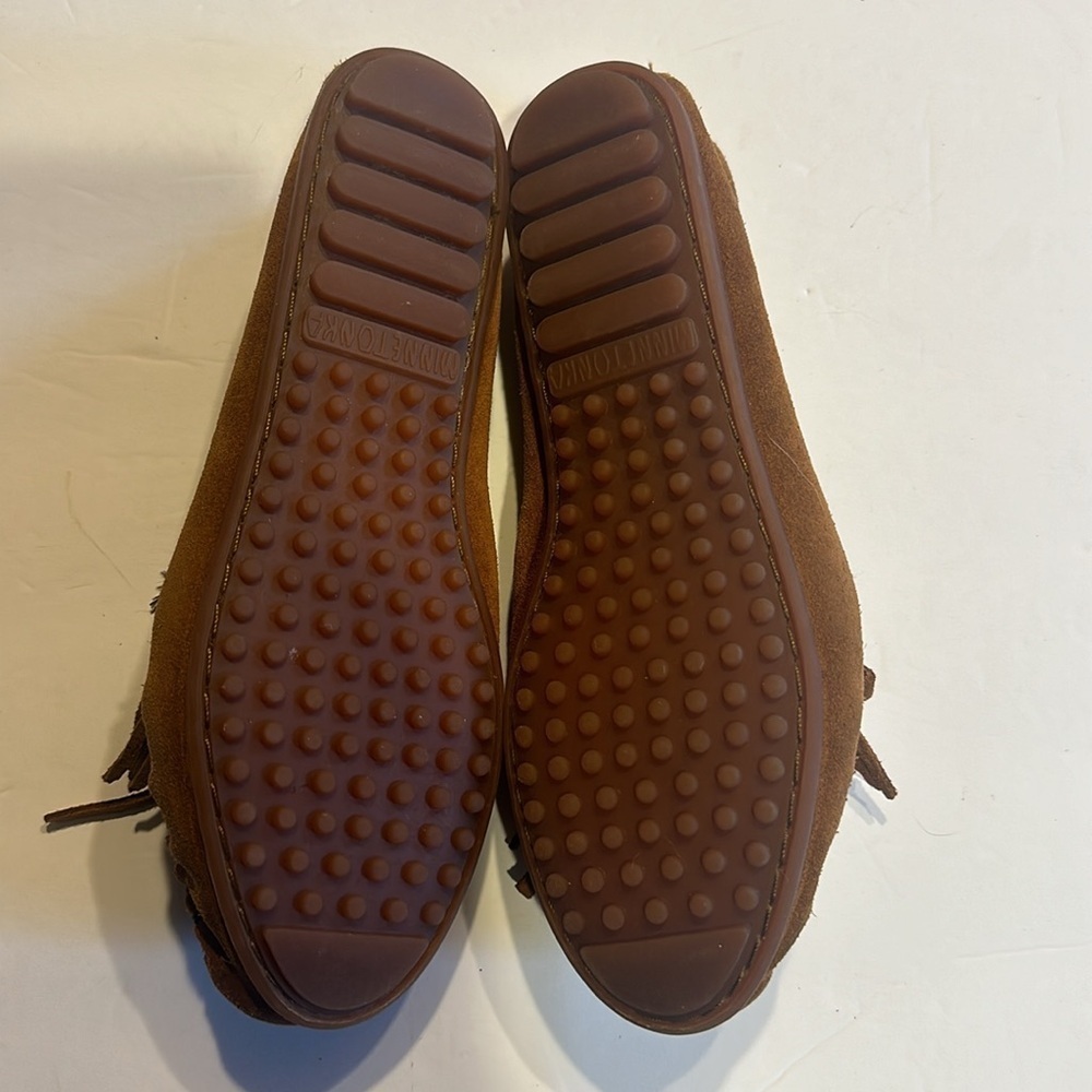 Minnetonka chestnut suede southwestern tassel bow Aztec Arizona moccasins size 7 - Picture 6 of 9